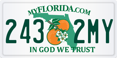 FL license plate 2432MY
