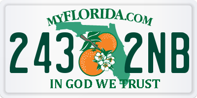 FL license plate 2432NB