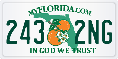 FL license plate 2432NG