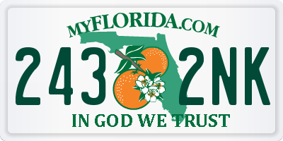 FL license plate 2432NK
