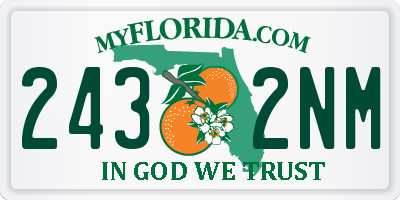 FL license plate 2432NM