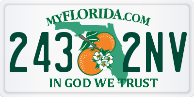 FL license plate 2432NV