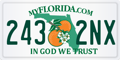 FL license plate 2432NX