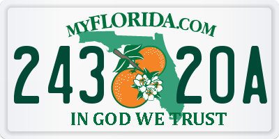 FL license plate 2432OA