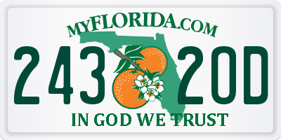 FL license plate 2432OD