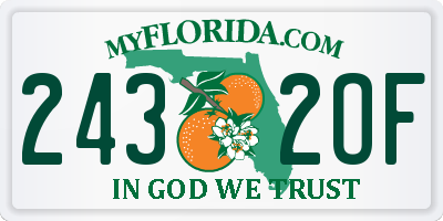 FL license plate 2432OF
