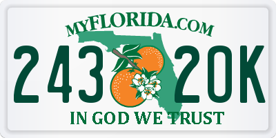 FL license plate 2432OK