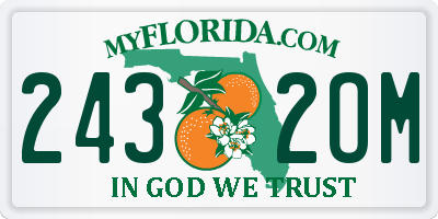 FL license plate 2432OM