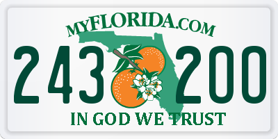FL license plate 2432OO