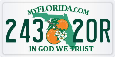 FL license plate 2432OR