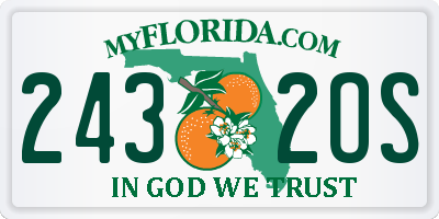 FL license plate 2432OS