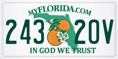 FL license plate 2432OV