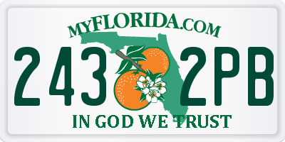 FL license plate 2432PB