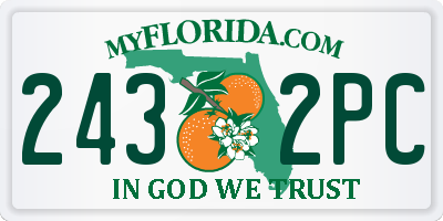 FL license plate 2432PC