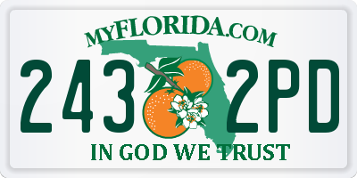 FL license plate 2432PD