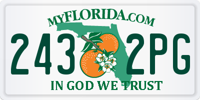 FL license plate 2432PG