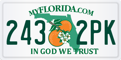 FL license plate 2432PK