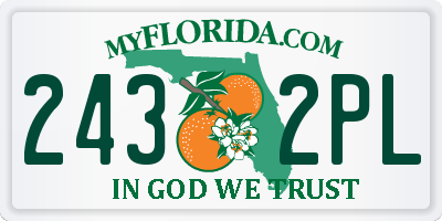 FL license plate 2432PL