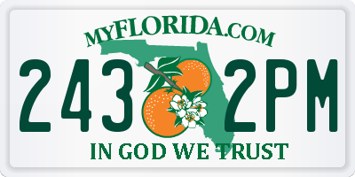 FL license plate 2432PM