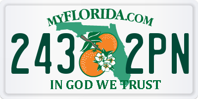 FL license plate 2432PN
