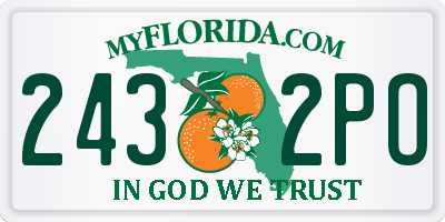 FL license plate 2432PO
