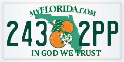 FL license plate 2432PP