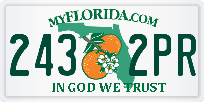 FL license plate 2432PR