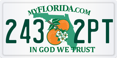 FL license plate 2432PT
