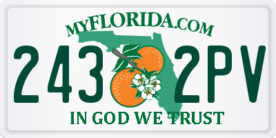FL license plate 2432PV
