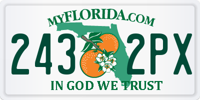 FL license plate 2432PX
