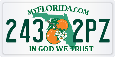 FL license plate 2432PZ