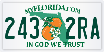 FL license plate 2432RA