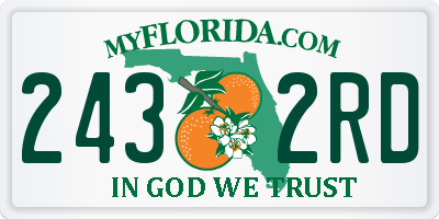 FL license plate 2432RD