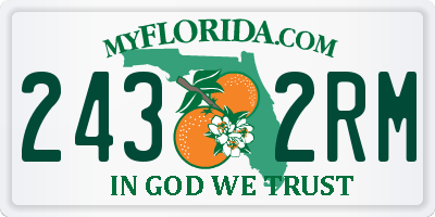 FL license plate 2432RM
