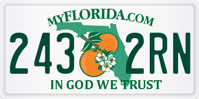 FL license plate 2432RN