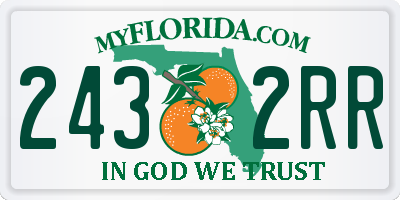 FL license plate 2432RR