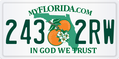 FL license plate 2432RW