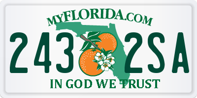 FL license plate 2432SA