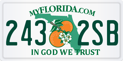 FL license plate 2432SB