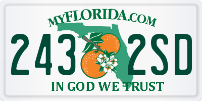 FL license plate 2432SD