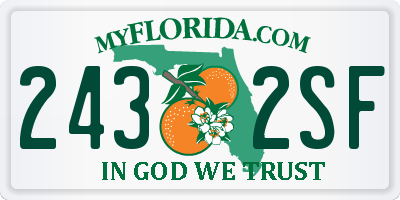 FL license plate 2432SF
