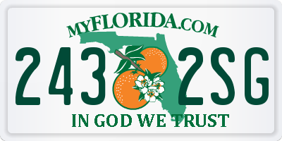 FL license plate 2432SG