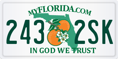 FL license plate 2432SK