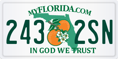 FL license plate 2432SN