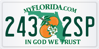 FL license plate 2432SP