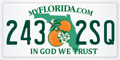 FL license plate 2432SQ