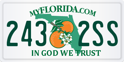 FL license plate 2432SS