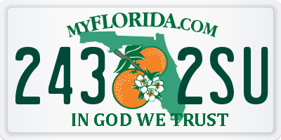 FL license plate 2432SU