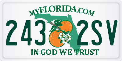 FL license plate 2432SV