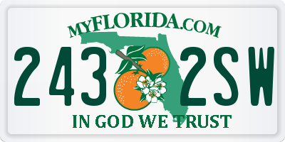 FL license plate 2432SW